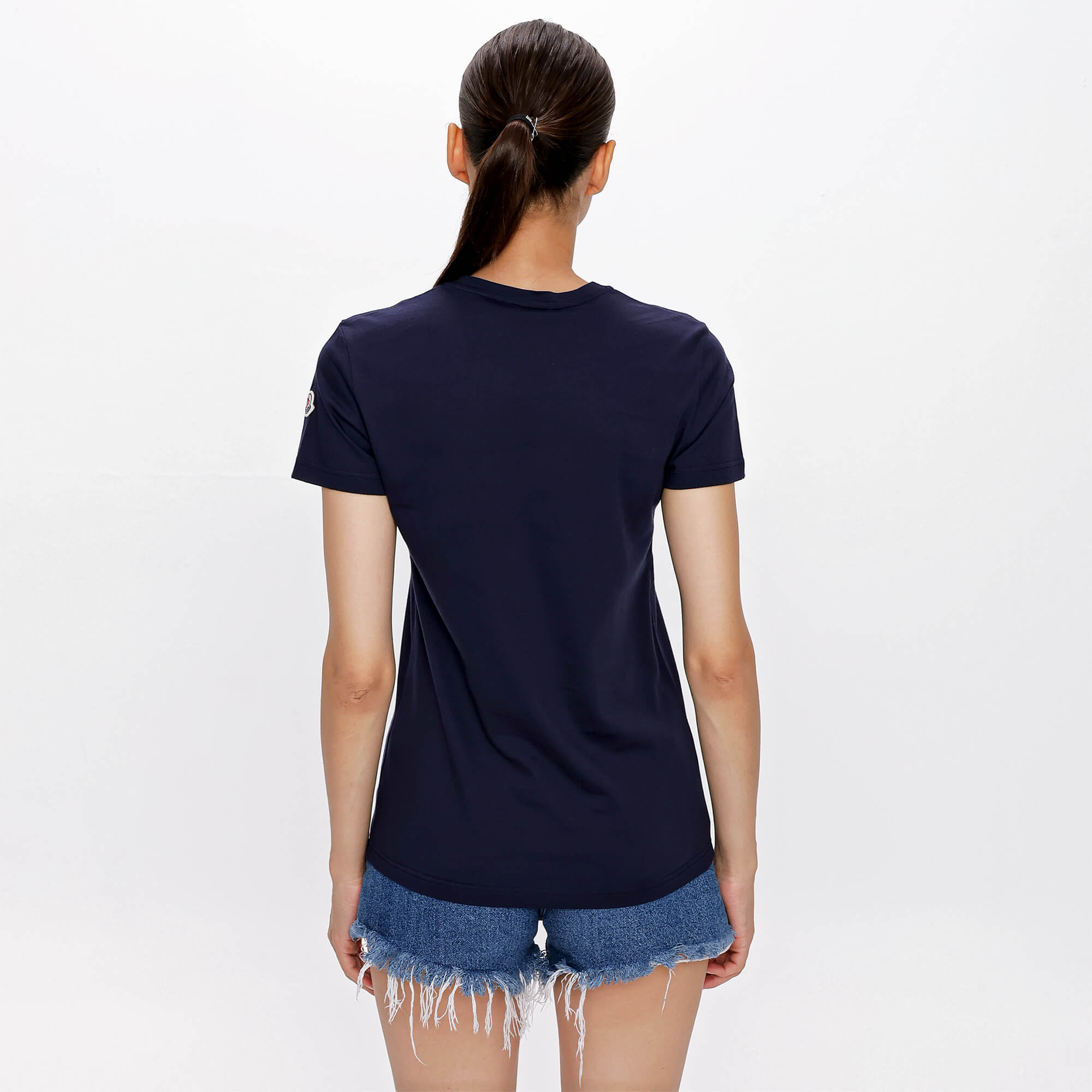 Moncler - Navy Blue Cotton Moncler Arms Tshirt